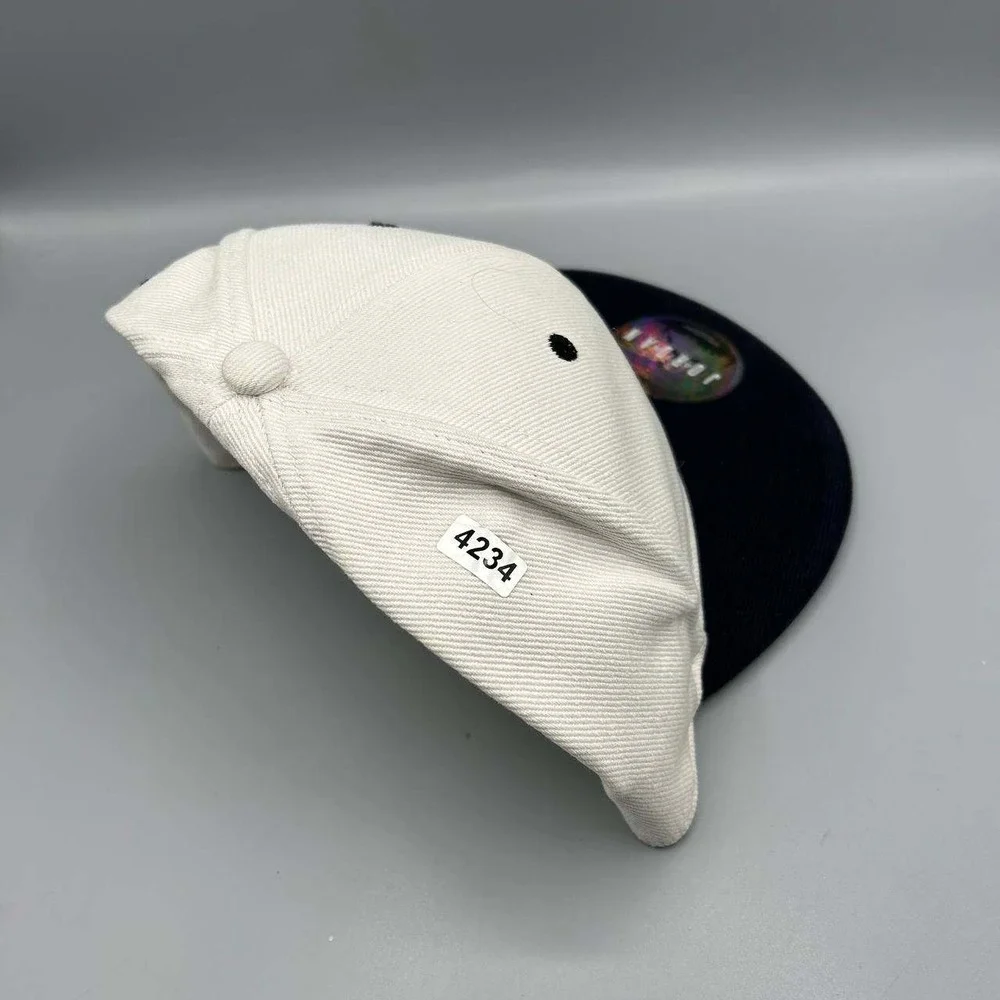 Air‎ Jordan Hat Men 7 1/4 White Black Embroidered Jumpman Fitted Cap Cotton